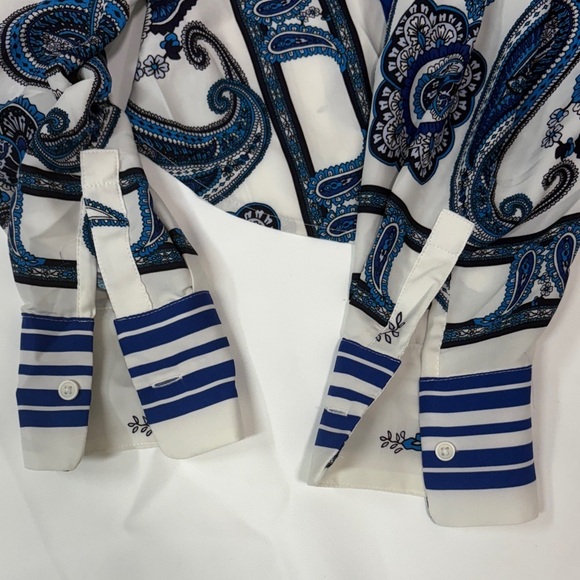 Express Blue and White Paisley Button Down Shirt - Picture 5 of 5